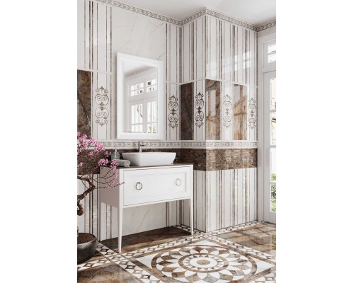 Kerama Marazzi Театро Бордюр беж светлый обрезной SPB006R 25х2,5