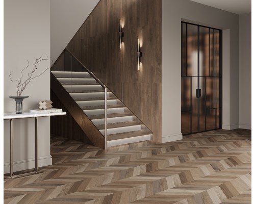 Laparet Wood Latina Brown Chevron M Керамогранит коричневый 60х120 матовый карвинг