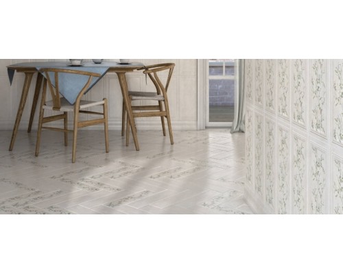 Kerama Marazzi Кантри Шик Багет белый декорированнный BLB028 5х20