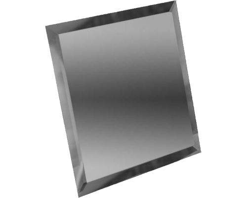 ДСТ Квадратная зеркальная графитовая плитка с фацетом 10мм КЗГ1-02 - 200х200 мм/10шт