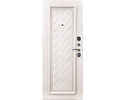 Входная дверь Канада Винорит GREY OAK с черной патиной панель софт белый Упра Заводские двери