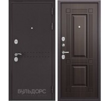 Бульдорс Металлическая дверь MASS-90 -МР Букле шоколад R-4 /Ларче темный 9S-104