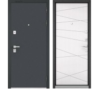 Zetta Металлическая дверь PREMIUM 90 Черный шелк /Белый софт 9Р-130