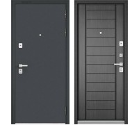 Zetta Металлическая дверь PREMIUM 90 Черный шелк /Дуб серый 9Р-137