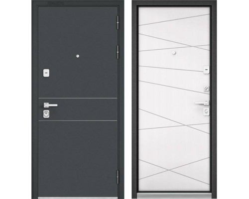 Zetta Металлическая дверь PREMIUM 90  Черный шелк D14 /Белый софт 9Р-130