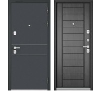 Zetta Металлическая дверь PREMIUM 90  Черный шелк D14 / Дуб серый  9Р-137
