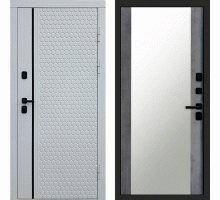 Termodoor Входная дверь Simple White Зеркало бетон темный
