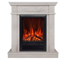 RealFlame Электрокамин Adelaida WT белый камень с очагом Eugene