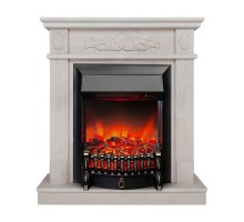 RealFlame Электрокамин Adelaida WT белый камень с очагом Fobos Lux Black RC