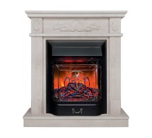 RealFlame Электрокамин Adelaida WT белый камень с очагом Majestic Lux Black RC