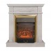 RealFlame Электрокамин Adelaida WT белый камень с очагом Majestic Lux Brass