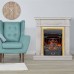 RealFlame Электрокамин Adelaida WT белый камень с очагом Majestic Lux Brass