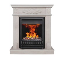 RealFlame Электрокамин Adelaida WT белый камень с очагом Oregan 3D