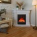 RealFlame Электрокамин Andrea Corner WT фактурный белый с очагом Eugene