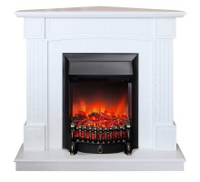 RealFlame Электрокамин Andrea Corner WT фактурный белый с очагом Fobos Lux Black