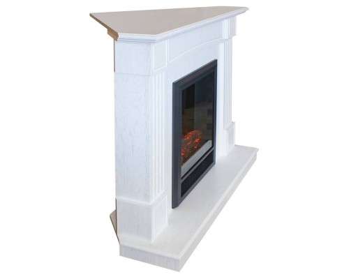 RealFlame Электрокамин Andrea Corner WT фактурный белый с очагом Fobos Lux Black RC