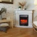 RealFlame Электрокамин Andrea Corner WT фактурный белый с очагом Fobos Lux Black