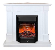 RealFlame Электрокамин Andrea Corner WT фактурный белый с очагом Majestic Lux Black