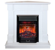 RealFlame Электрокамин Andrea Corner WT фактурный белый с очагом Majestic Lux Black RC