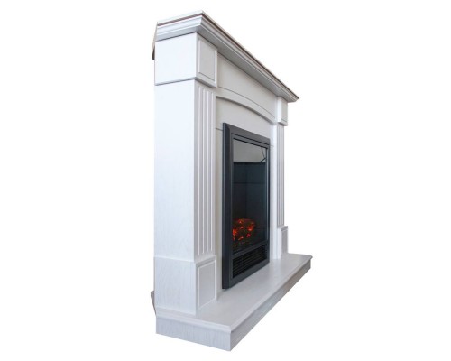 RealFlame Электрокамин Andrea Corner WT фактурный белый с очагом Majestic Lux Black