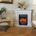 RealFlame Электрокамин Andrea Corner WT фактурный белый с очагом Majestic Lux Black