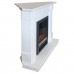 RealFlame Электрокамин Andrea Corner WT фактурный белый с очагом Majestic Lux Brass