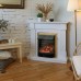 RealFlame Электрокамин Andrea Corner WT фактурный белый с очагом Majestic Lux Brass