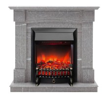RealFlame Электрокамин Andrea STD GR цвет мрамор серый с очагом Fobos Lux Black RC
