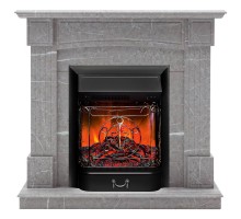 RealFlame Электрокамин Andrea STD GR цвет мрамор серый с очагом Majestic Lux Black
