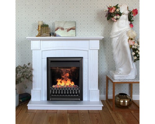 RealFlame Электрокамин Andrea WT фактурный белый с очагом 3D Oregan