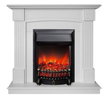 RealFlame Электрокамин Andrea WT фактурный белый с очагом Fobos Lux Black