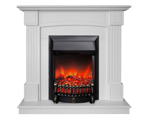 RealFlame Электрокамин Andrea WT фактурный белый с очагом Fobos Lux Black