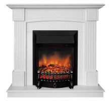 RealFlame Электрокамин Andrea WT фактурный белый с очагом Fobos Lux Black RC