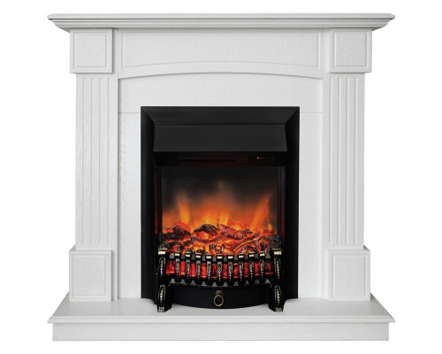 RealFlame Электрокамин Andrea WT фактурный белый с очагом Fobos Lux Black RC