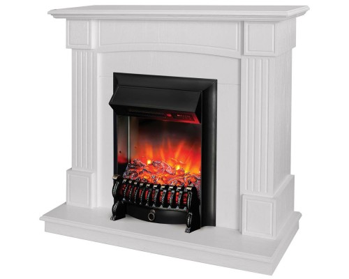 RealFlame Электрокамин Andrea WT фактурный белый с очагом Fobos Lux Black RC