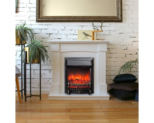 RealFlame Электрокамин Andrea WT фактурный белый с очагом Fobos Lux Black