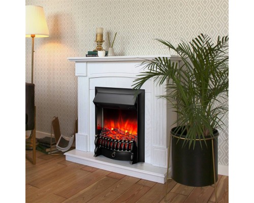 RealFlame Электрокамин Andrea WT фактурный белый с очагом Fobos Lux Black