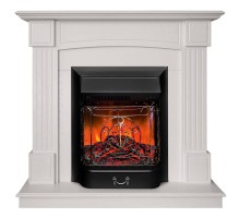 RealFlame Электрокамин Andrea WT фактурный белый с очагом Majestic Lux Black