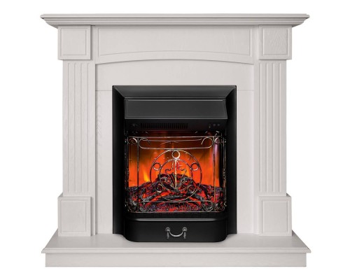 RealFlame Электрокамин Andrea WT фактурный белый с очагом Majestic Lux Black