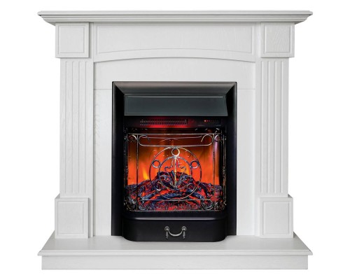 RealFlame Электрокамин Andrea WT фактурный белый с очагом Majestic Lux Black RC
