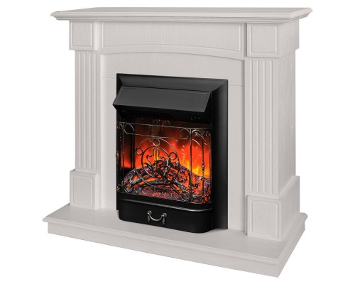 RealFlame Электрокамин Andrea WT фактурный белый с очагом Majestic Lux Black