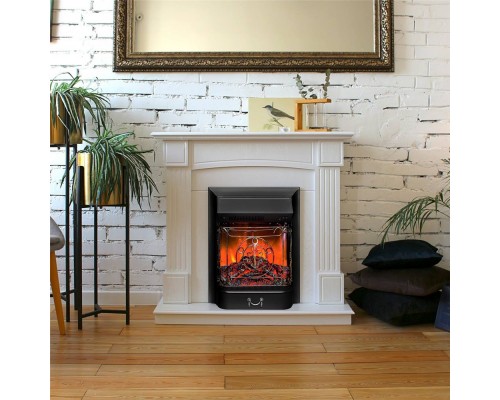 RealFlame Электрокамин Andrea WT фактурный белый с очагом Majestic Lux Black