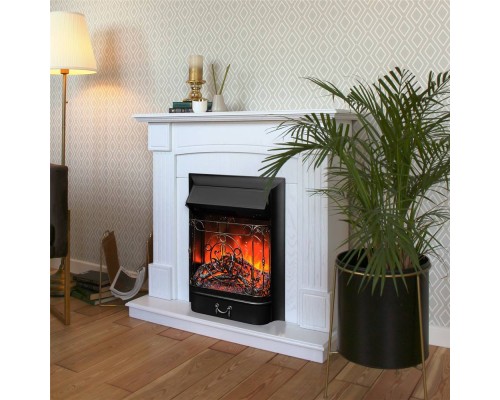 RealFlame Электрокамин Andrea WT фактурный белый с очагом Majestic Lux Black