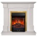 RealFlame Электрокамин Andrea WT фактурный белый с очагом Majestic Lux Brass