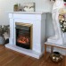 RealFlame Электрокамин Andrea WT фактурный белый с очагом Majestic Lux Brass