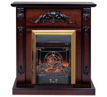 RealFlame Электрокамин Anita AO античный дуб с очагом Majestic Lux Brass