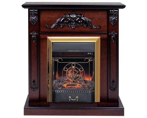 RealFlame Электрокамин Anita AO античный дуб с очагом Majestic Lux Brass