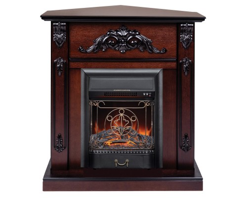 RealFlame Электрокамин Anita Corner AO античный дуб с очагом Majestic Lux Black