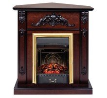 RealFlame Электрокамин Anita Corner AO античный дуб с очагом Majestic Lux Brass