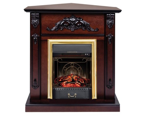 RealFlame Электрокамин Anita Corner AO античный дуб с очагом Majestic Lux Brass